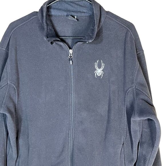 Spyder Mens Black Fleece Jacket Size Medium - Picture 3 of 10